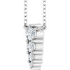 14 Karat White Gold Lab Grown Diamond Graduated Necklace 1/8 CTW, 18 Inch - $620