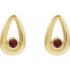 14K Yellow Natural Mozambique Garnet Geometric Earrings