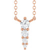 14 Karat Rose Gold Lab Grown Diamond Graduated Necklace 1/8 CTW, 18 Inch - $616