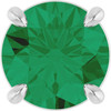 14K White 7 mm Lab-Grown Emerald Pendant