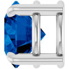 14K White 6.5 mm Lab-Grown Blue Sapphire Pendant