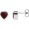Sterling Silver Natural Mozambique Garnet Stud Earrings