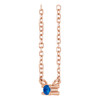 14K Rose Lab-Grown Blue Sapphire Bar 16" Necklace