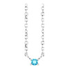 Platinum Natural Blue Zircon Bar 16" Necklace