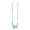 Platinum Natural Blue Zircon Bar 16" Necklace
