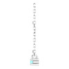 Platinum Natural Blue Zircon Bar 16" Necklace