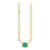 14 Karat Yellow Gold Lab-Grown Emerald Bar 16" Necklace