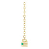 14 Karat Yellow Gold Lab-Grown Emerald Bar 16" Necklace