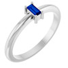 Sterling Silver 4x2 mm Lab-Grown Blue Sapphire Stackable Ring