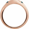 14K Rose Engravable Lab-Grown Alexandrite Signet Ring