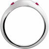 14K White Engravable Lab-Grown Ruby Signet Ring