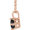 14K Rose Natural Black Onyx 16" Necklace 