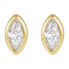 14K Yellow .02 CT Natural Diamond Press Fit Back Stud Earring