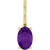 14 Karat Yellow Gold 6x4 mm Natural Amethyst Charm/Pendant