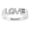 Sterling Silver .03 CT Natural Diamond Love Ring