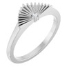Sterling Silver .015 CT Natural Diamond Fan Ring