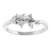 Sterling Silver .015 CTW Natural Diamond Floral Ring
