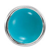 14K White Natural Turquoise Bezel-Set Earring