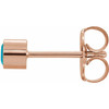 14 Karat Rose Gold Natural Turquoise Bezel-Set Earring