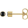 14K Yellow Natural Black Onyx Bezel-Set Earring