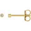 14K Yellow .02 CT Natural Diamond Micro Bezel Single Stud Earring