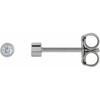 14K White .025 CT Natural Diamond Micro Bezel Single Stud Earring