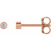 14K Rose .025 CT Natural Diamond Micro Bezel Single Stud Earring