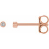 14K Rose .02 CT Natural Diamond Micro Bezel Single Stud Earring