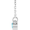 Rhodium-Plated Sterling Silver Natural Aquamarine Solitaire 16" Necklace 