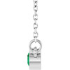 Rhodium-Plated Sterling Silver Lab-Grown Emerald Solitaire 16" Necklace