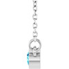 Rhodium-Plated Sterling Silver Natural Blue Zircon Solitaire 16" Necklace