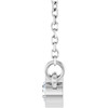 Rhodium-Plated Sterling Silver Natural White Sapphire Solitaire 16" Necklace 