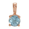 14K Rose 3 mm Natural Aquamarine Pendant