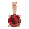 14K Rose 4 mm Natural Mozambique Garnet Pendant