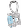 Platinum 3 mm Natural Blue Zircon Pendant