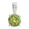 14K White 4 mm Natural Peridot Pendant