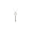 Sterling Silver Black Spinel Key 18" Necklace