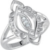 Sterling Silver .04 CTW Natural Diamond Filigree Ring