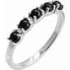 Sterling Silver Natural Black Onyx Cabochon Stackable Ring