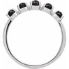 Sterling Silver Natural Black Onyx Cabochon Stackable Ring