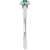 Sterling Silver Lab-Grown Emerald Solitaire Rope Ring