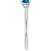 Sterling Silver Natural London Blue Topaz Heart Solitaire Ring