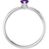Sterling Silver Natural Amethyst Heart Solitaire Ring