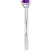 Sterling Silver Natural Amethyst Heart Solitaire Ring