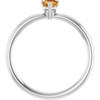 Sterling Silver Natural Citrine Heart Solitaire Ring