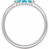 Sterling Silver Natural Turquoise Cabochon Halo-Style Ring