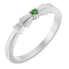 Sterling Silver Natural Green Tourmaline Stackable Ring