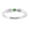 Sterling Silver Natural Green Tourmaline Stackable Ring