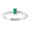Sterling Silver 4x2 mm Lab-Grown Emerald Stackable Ring