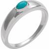 Sterling Silver Natural Turquoise Cabochon Dome Ring